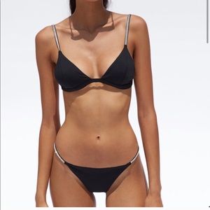 High cut Zara bikin bottom with rhinestones NWT